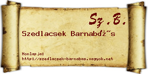 Szedlacsek Barnabás névjegykártya