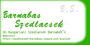 barnabas szedlacsek business card
